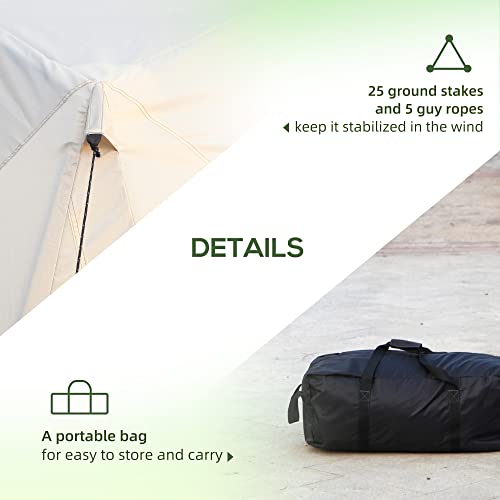 Outsunny Large Camping Tent with 10 Person Floorspace, Rain Cover & Breathable Mesh Roof, Cabin Tent 8 Person Size, Big Family Tent Camping Accessory
