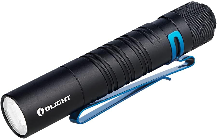 OLIGHT I5R EOS 350 Lumens Rechargeable Tail-Switch LED Flashlight Powered by USB Rechargeable Battery, Slim EDC Pocket Flashlight for Camping, Outdoor, and Emergency (Titanium)