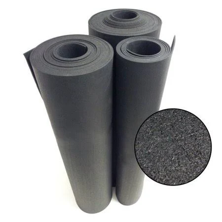 Rubber-Cal Rubber Flooring Rolls - 6mm x 4ft Wide x 10ft Long Roll - Black Rubber Mat