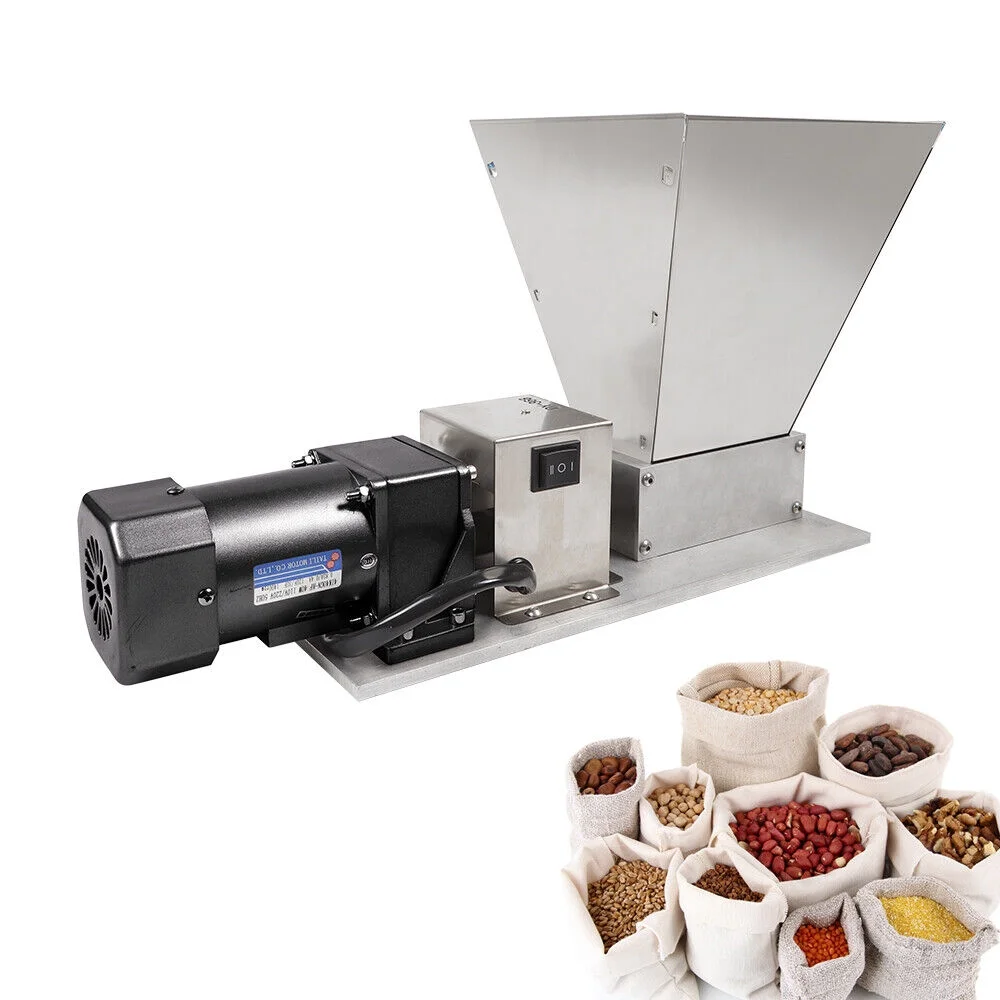 Malt Mill Electric Grain 60W  Rice Corn Grain Coffee Wheat Feed Mill Wet / Dry Cereals Grinder Mill 110V Homebrew Barley Multi-functional Grinder Malt Crusher 2 Roller w/ 4 Hopper Adjustable Roller