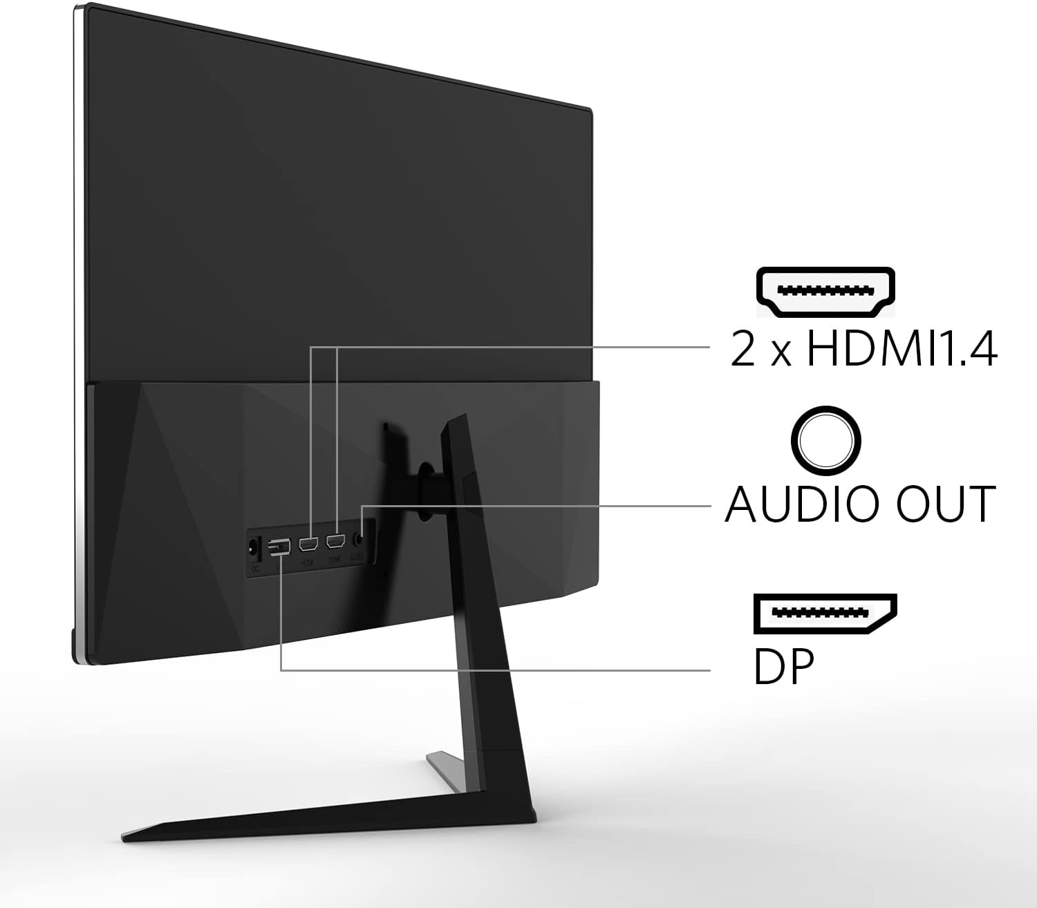 Fiodio 22” 144Hz 1920 x 1080p Full HD Flat Computer Monitor with HDMI Display Ports, Adjustable Tilt, Free-Tearing Eye Care Monitor for Home Office and Gaming (DP Cable Included), Black (C2B2G)