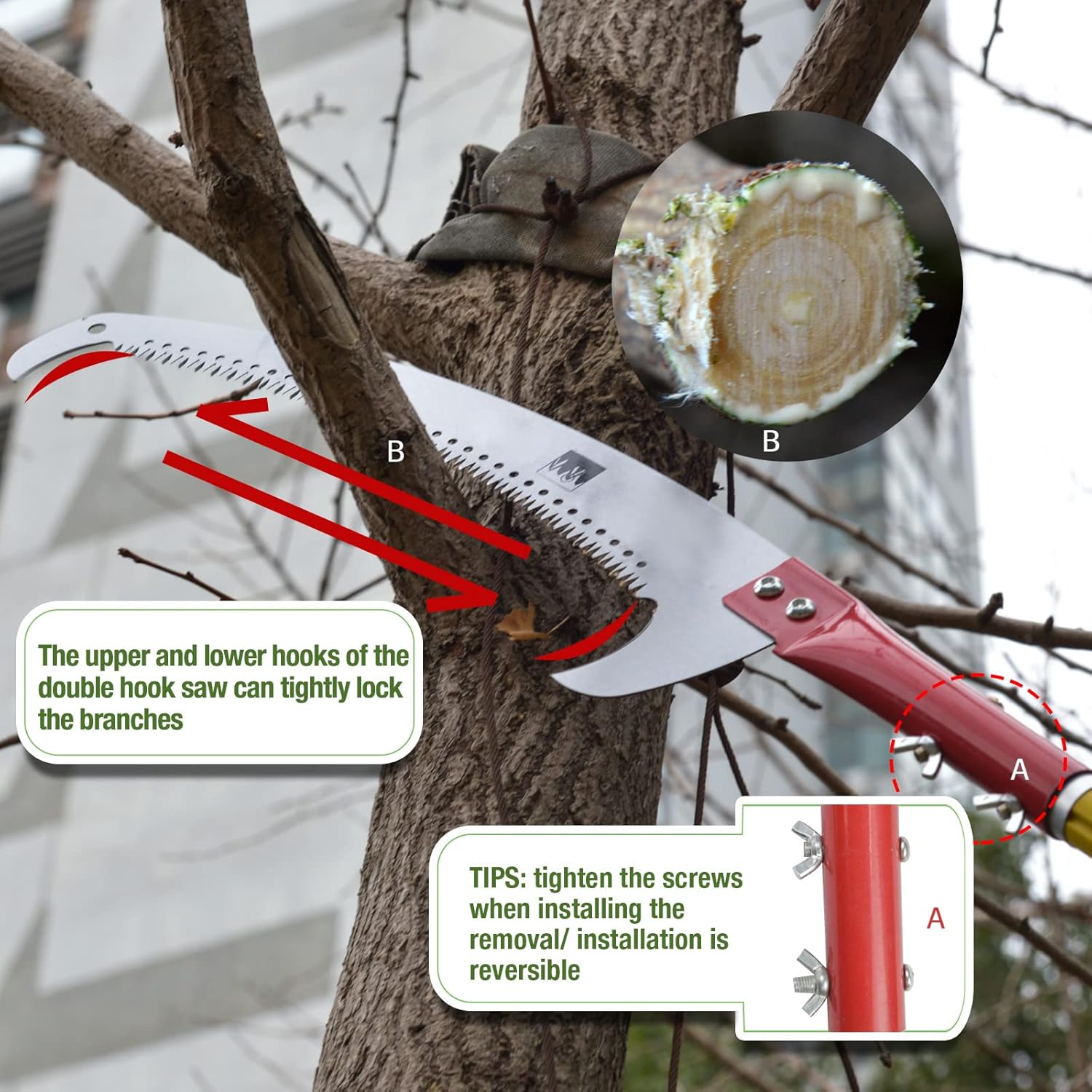 Scalebelly 5.6-14 Foot Telescoping Pole Saws for Tree Trimming, Extendable Tree Trimmer Pruning Saw for Branches, Manual Branch Cutter Tree Pruner Pack of 2