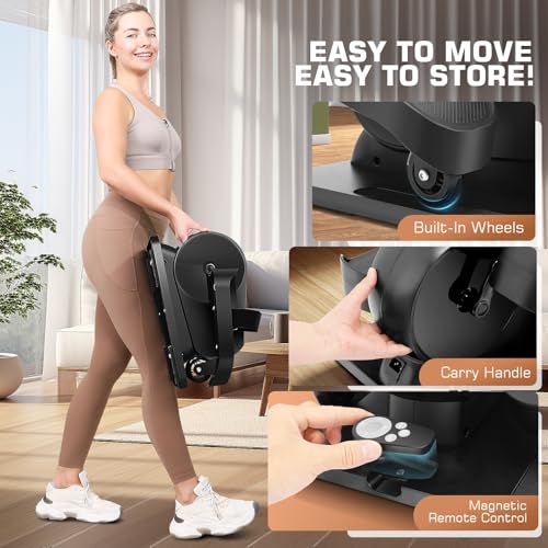 ANCHEER Under Desk Elliptical, Electric Ellipse Leg Exerciser While Sitting for Seniors Adults, Auto/Manual Dual Mode Motorized Foot Pedal Exerciser with Remote Control for Home Office Use