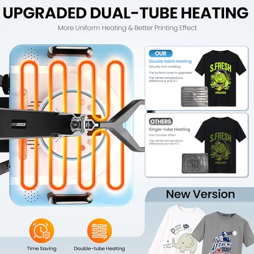AKEYDIY Heat Press,15"x12" 8 in 1 Industrial Tshirt Press Machine,Swing Away Heat Press Machine for T Shirts Digital Precise LCD Control Heat Transfer Sublimation Machine for Shirts/Mug/Cap/Plate/DIY