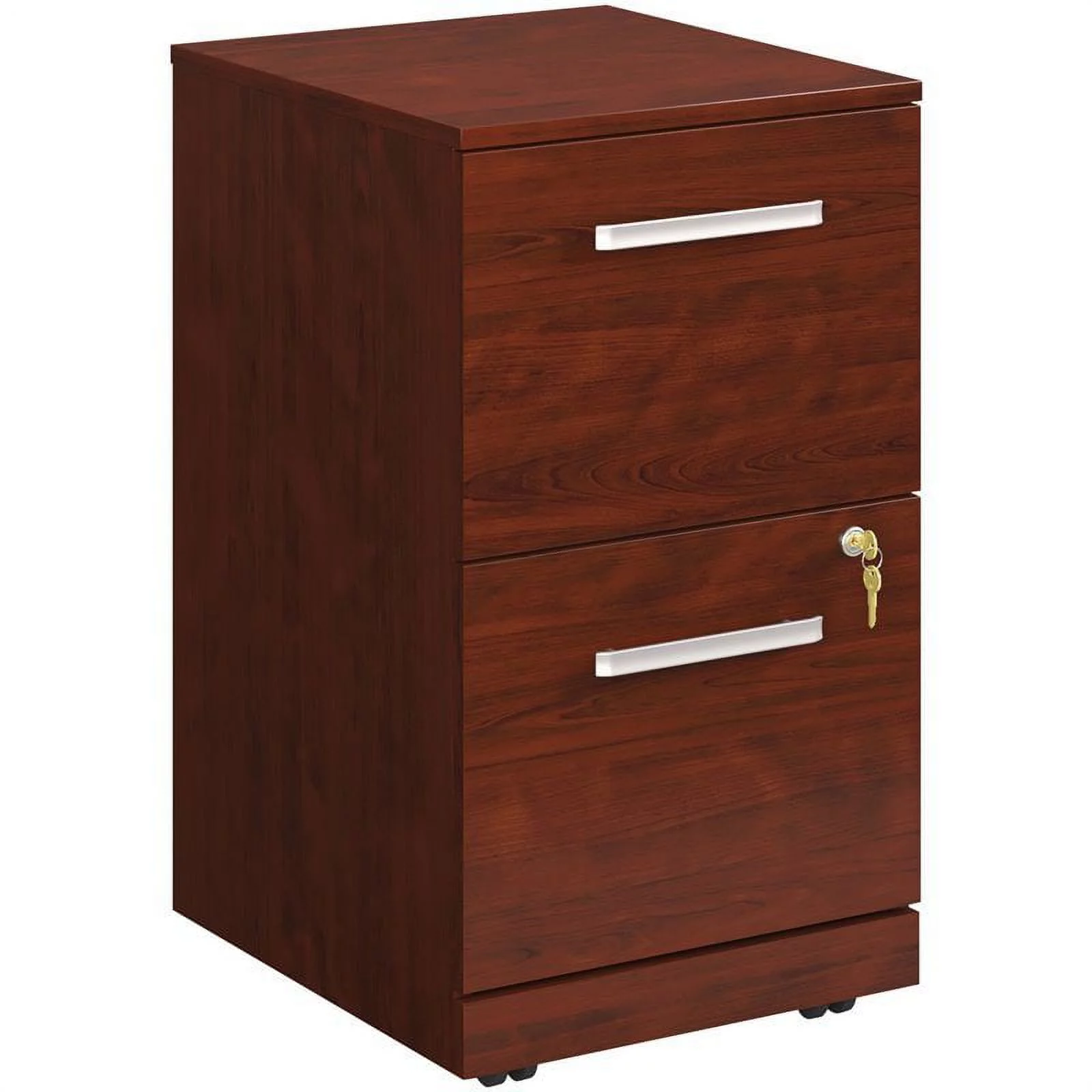 UrbanPro 2-Drawer Modern Engineered Wood Mobile File Cabinet in Cherry