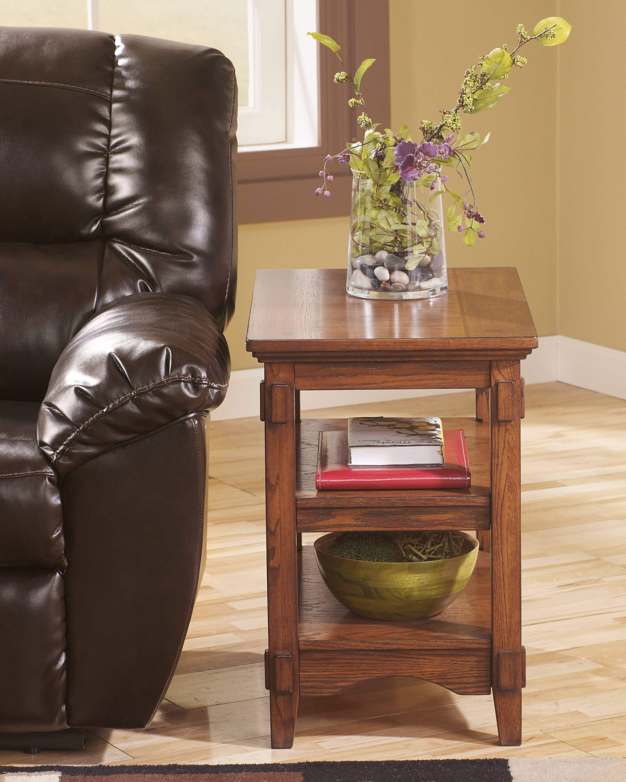 Ashley Cross Island Brown Chair Side End Table