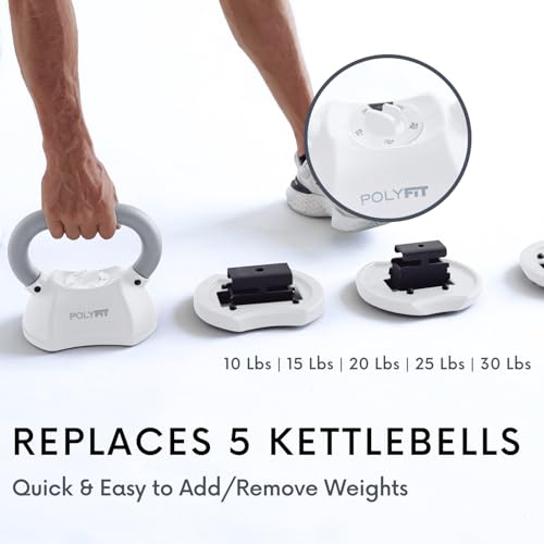 Polyfit Adjustable Kettlebell Set | 30/40/50 lbs | Kettlebell Weights for Home Gym