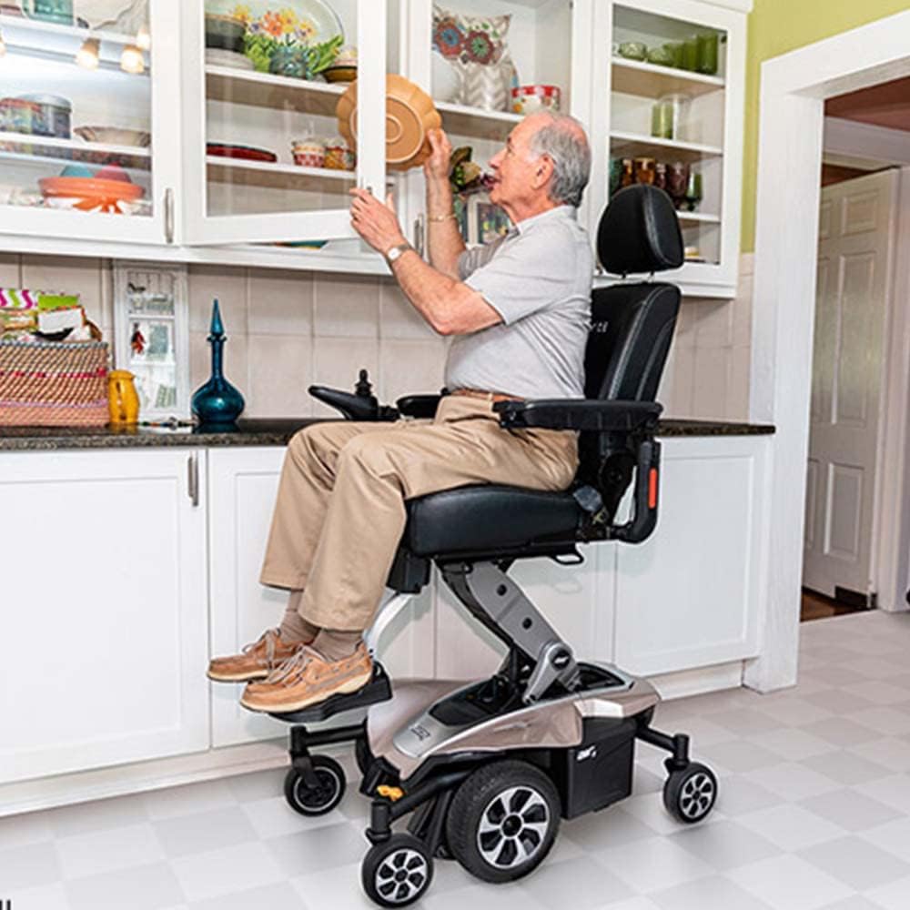 Pride Mobility Jazzy Air 2 Group 2 Power Chair with U-1 Batteries, Mid Wheel Drive, Motorized Electric Wheelchair for Adults, 300 lbs. WC, Up to 4 MPH, 16.8 Miles Range Per Charge