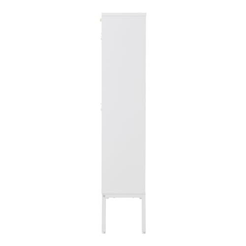 XIAO WEI Shoe Cabinet, Shoe Storage Organizer Cabinet with 2 Flip Wavy Line Drawers, Freestanding Shoe Rack with Adjustable Shelf for Entryway(White)