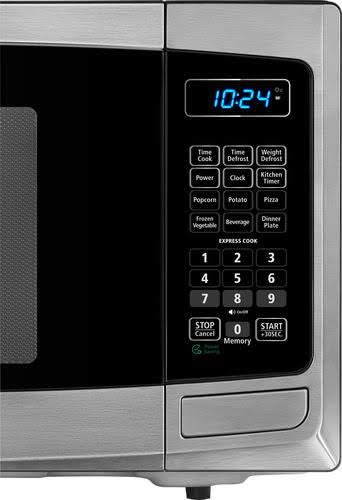 Insignia - 0.9 Cu. Ft. Compact Microwave - Stainless steel
