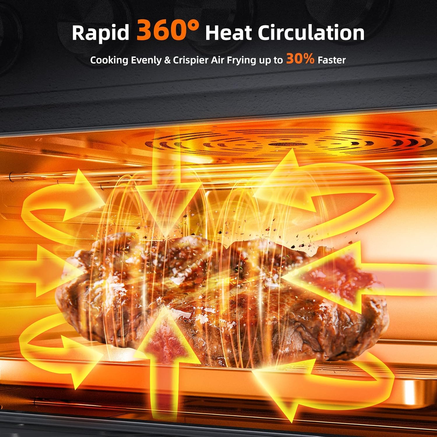 Air Fryer Toaster Oven Combo, 25 QT Air Fryer 7-in-1 Convection Toaster Oven with Air Fryer, Roast, Bake, Broil, Reheat, Large Toaster Oven Air Fryer Combo 5 Accessories Up to 450°F 1700W