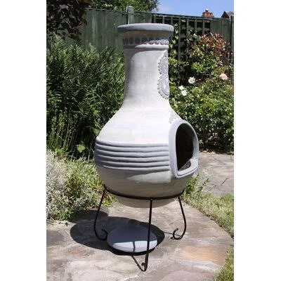 Azteca XL Clay Wood Burning Chiminea Gardeco