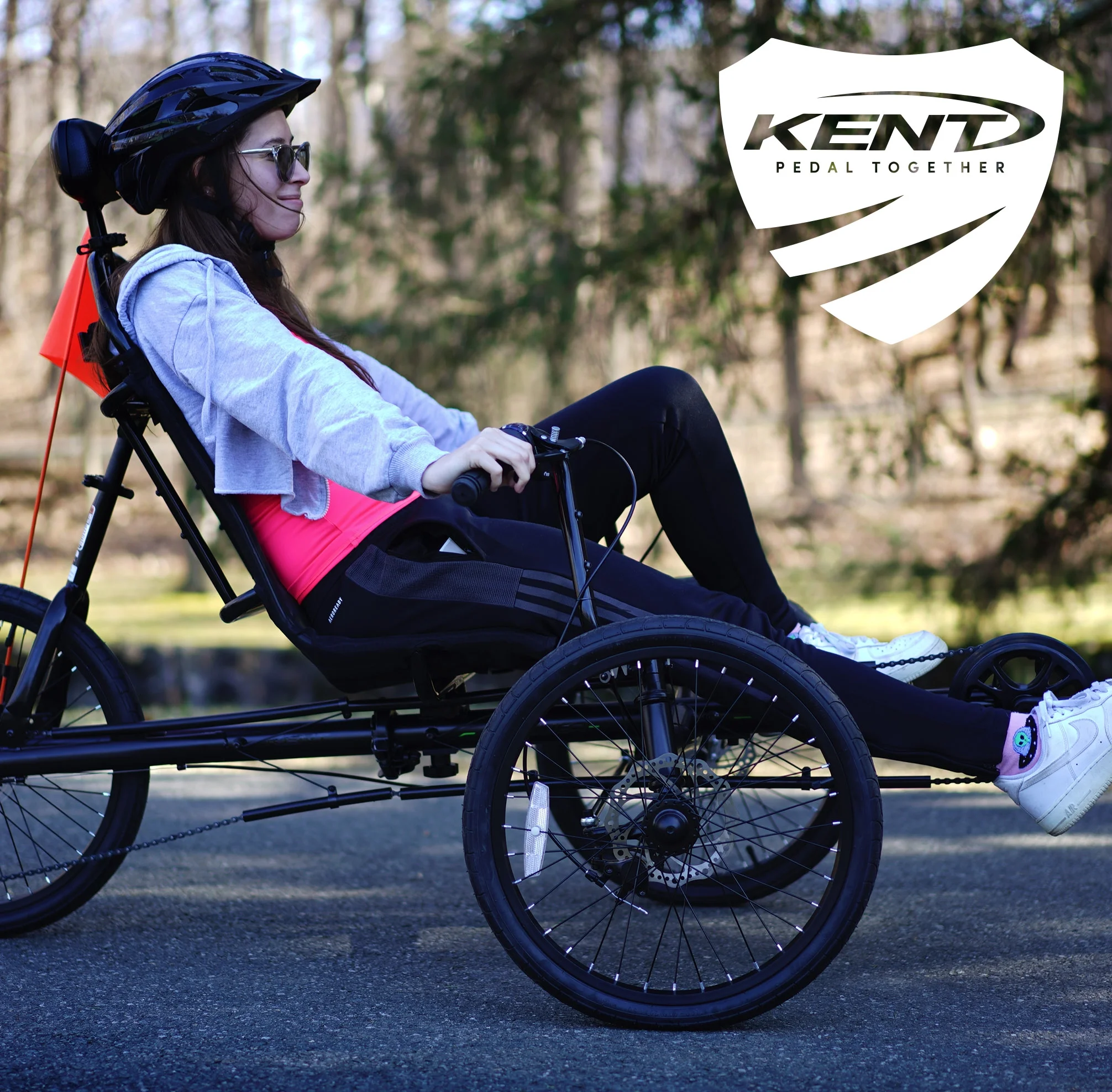Kent 20" Unisex Cavalier Recumbent 3-Wheel Bike / Trike, Black