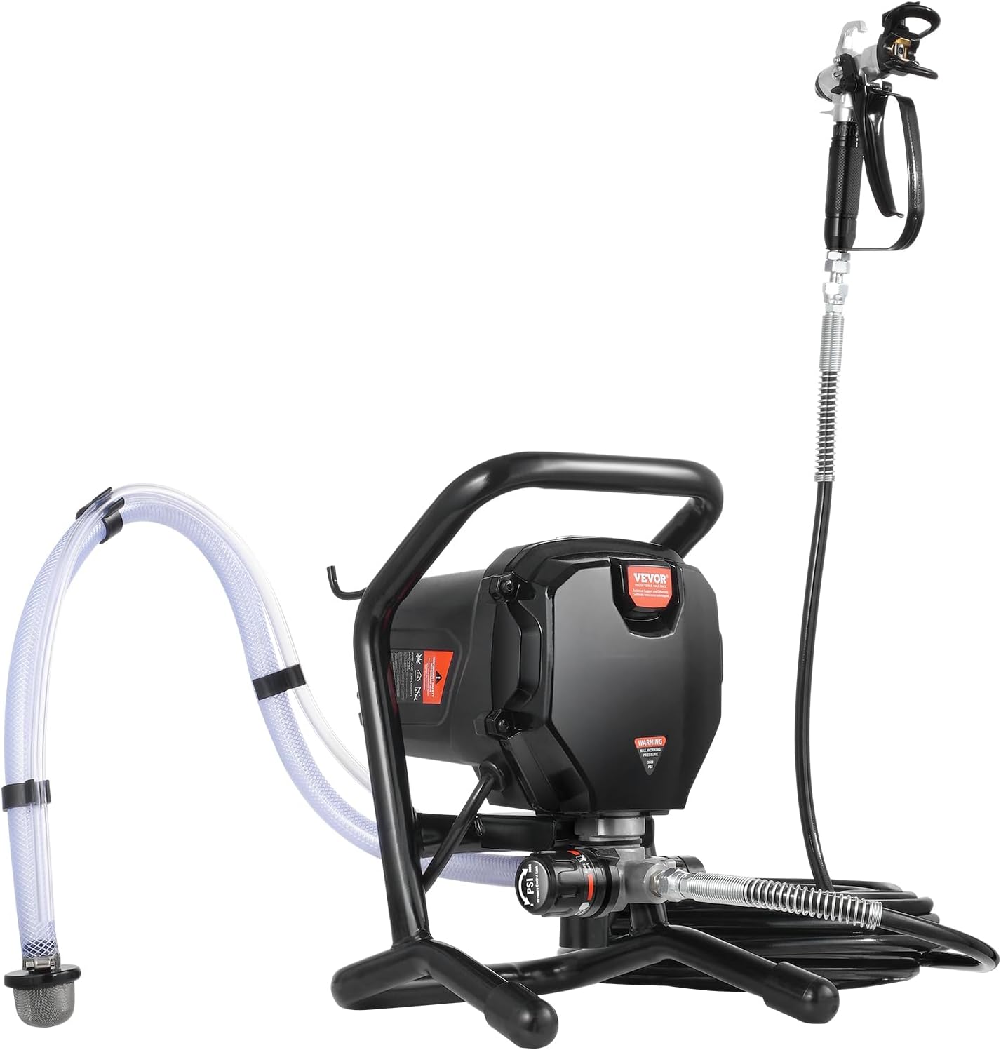 VEVOR Stand Airless Paint Sprayer, 3000PSI 750W Efficient Electric Airless Sprayer,for Home Interior and Exterior Furniture and Fences, Handheld Paint Sprayers, Fine and Even Painting Effect