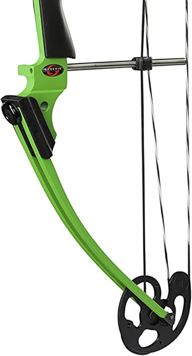 Genesis Archery Compound Bow w/Adjustable Draw Length from 15"-30" & Adjustable Draw Weight Range of 10 to 20 Pounds for Left-Handed, Green (2 Pack)