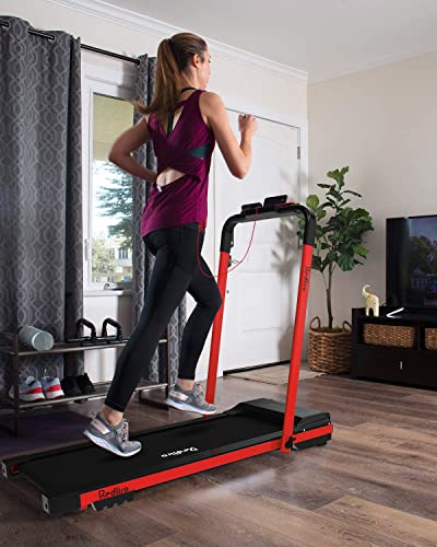REDLIRO Under Desk Treadmill, 2 in 1 Motorized Portable Foldable Treadmill Compact Fold Up Walking Pad, Sturdy Folding Treadmill for Small Space with Remote Control, LED Display for Home & Office Use