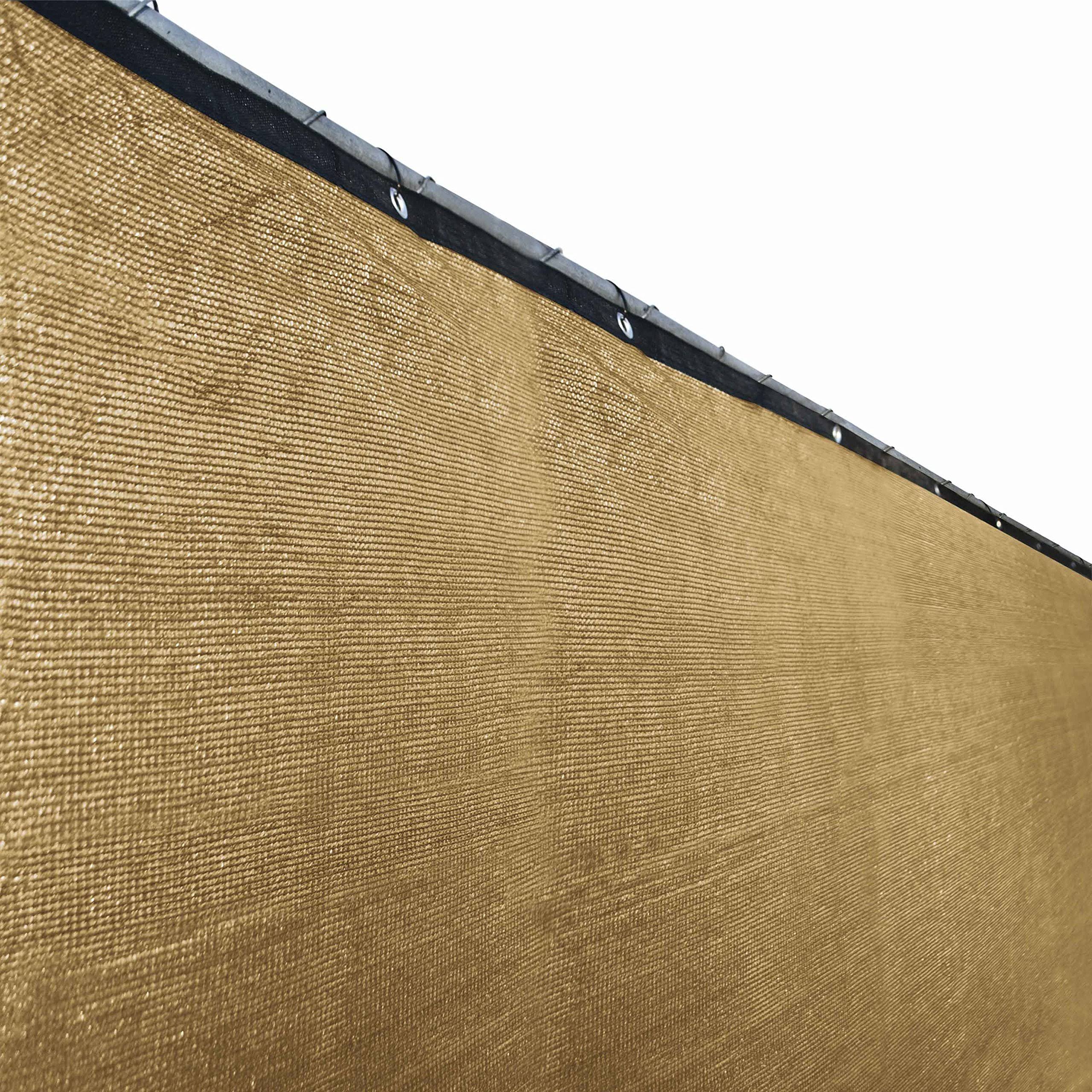 Aleko 6&X150& Aluminum Eye Fence Privacy Outdoor Backyard Beige Screen