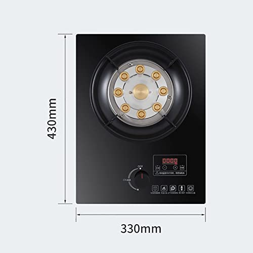 Burner Gas Cooker gas hob 5.2KW Built-in gas stove， Table-Top Cooking ，Black tempered glass is easy to clean，Portable wok gas stove for Home, Camping & Caravan Cooking [Energy Class A]