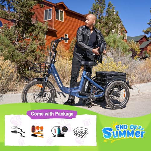 ADDMOTOR CITYTRI E-310 Electric Trike for Adults, 750W, Folding Electric Tricycle, 48V 20Ah, 90MI, 380lbs, 3 Wheel Electric Bikes, Step Through Etrike, Parking Brake, Rear Motor & Differential