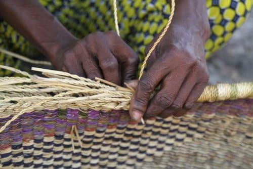 Fair Trade Ghana Bolga African Large Market Basket 16-17.5 Across, #92296