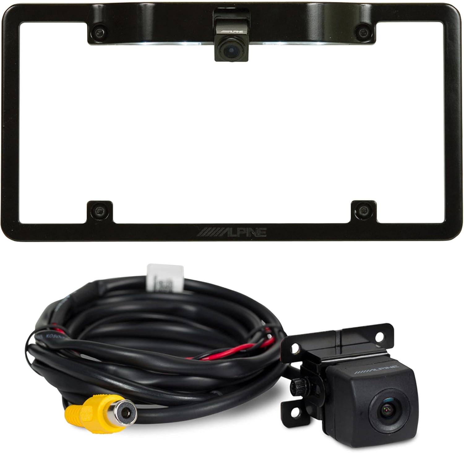 Alpine KTX-C10LP License Plate Frame with Alpine HCE-C114 Back Up Camera