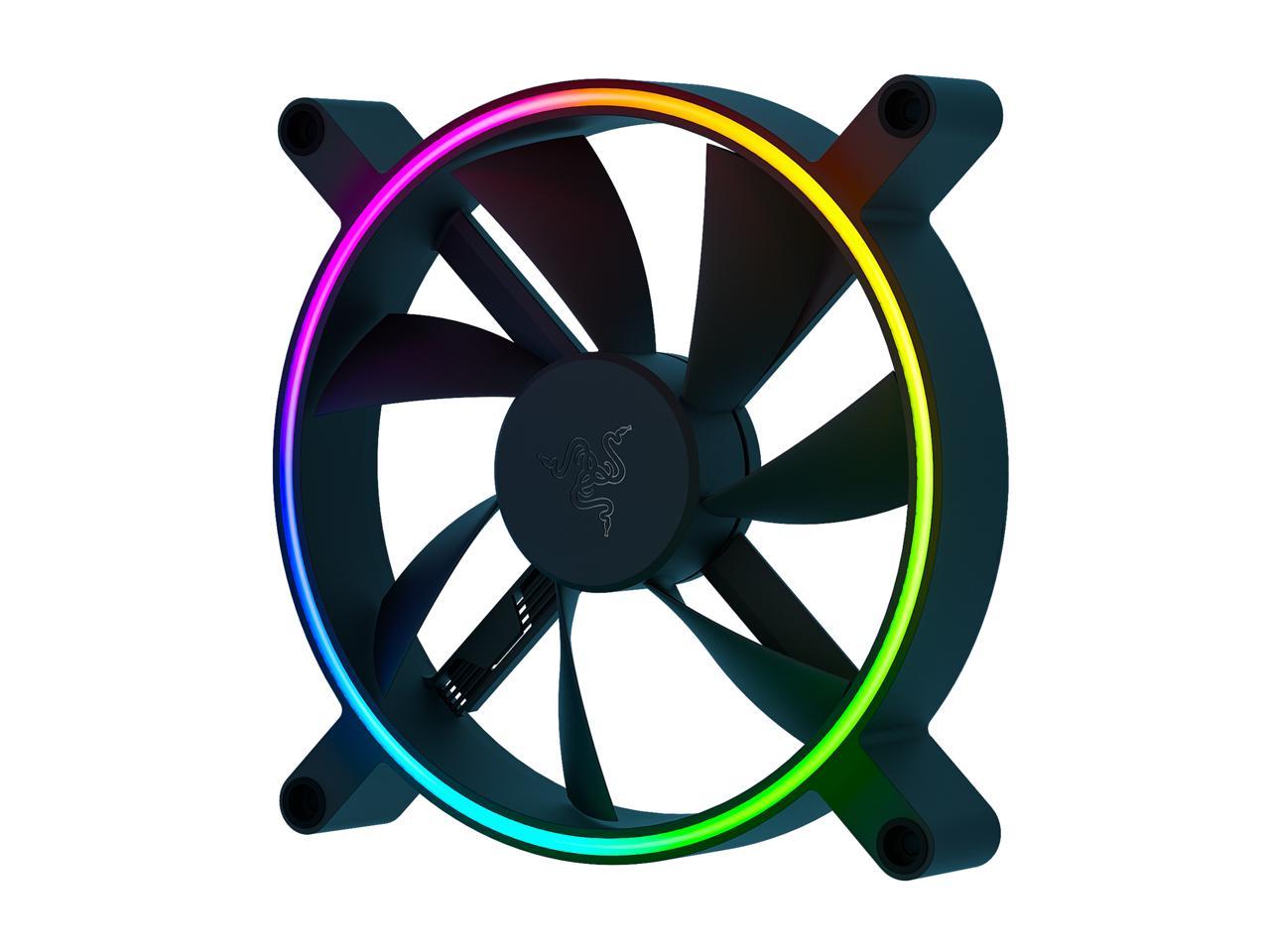 Razer Kunai Hydraulic 140MM aRGB PC Fan: Quiet, Powerful aRGB Fans - PWM Fan Controller Support & Connect Up to 8 Fans - Powered by Razer Chroma RGB - 3 Fans