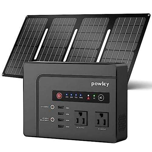 Powkey Solar Generator with Panel 146Wh/200W Portable Power Station with Solar Panel 40W