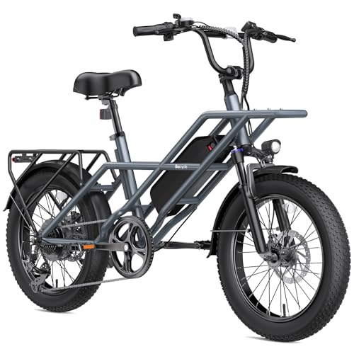 Fat Tire Electric Bike for Adults 20" 1200W Peak Mountain Ebike Commuting Off-Road E-Bike 7 Speed Pedal Assist Electric Bicycle with 48V Removable Battery Up to 70 Miles 28 MPH