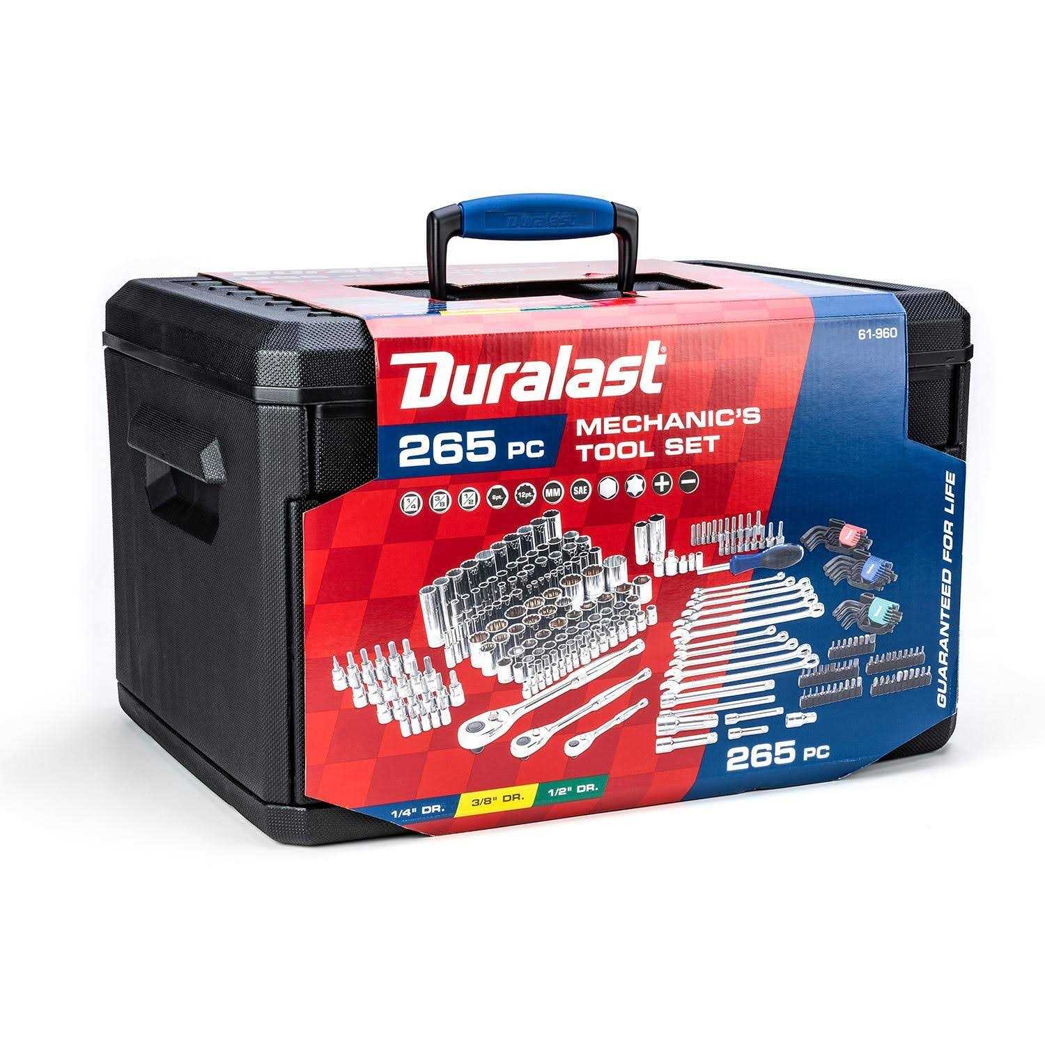 Duralast 1/4In, 3/8in and 1/2in Drive Mechanics Tool Set 265 Piece at AutoZone 61-960 - Shop Hardware Tools Online Store