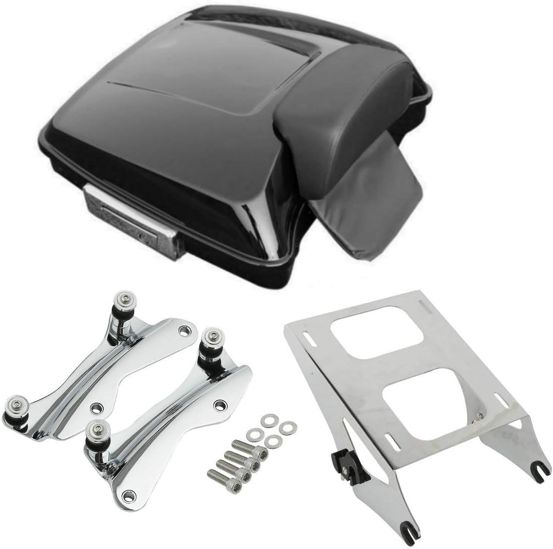 TCT-MT Razor Tour Pak Pack Trunk &Backrest Pad Fit For Harley 2014-2020 Electra Glide FLHT, Road King FLHR, Street Glide FLHX Special FLHXS, CVO Limited FLHTKSE; Road Glide FLTRX 2015-2020 Vivid Black