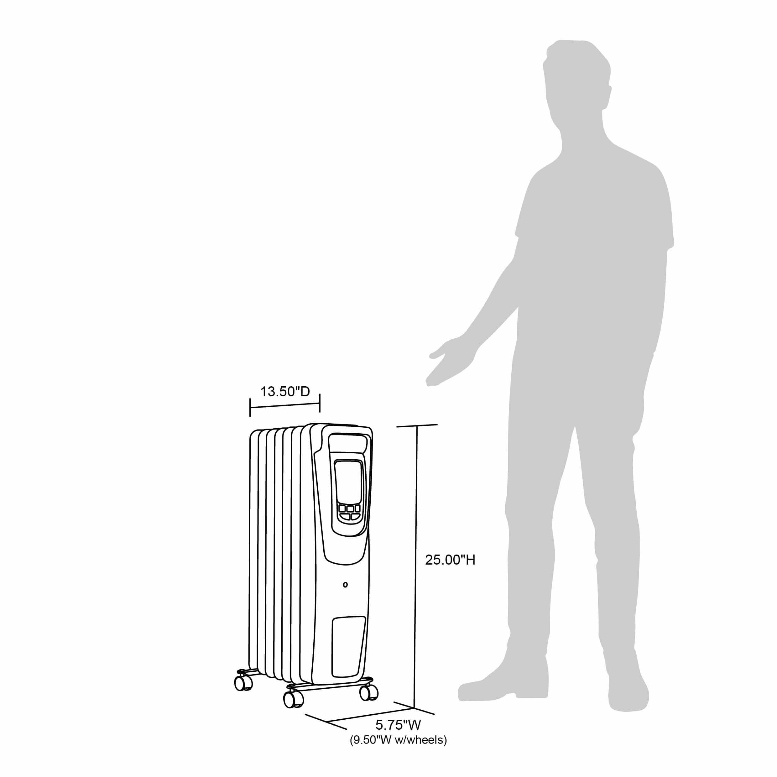NewAir AH-450B Electric Oil-Filled Radiator Heater, Black