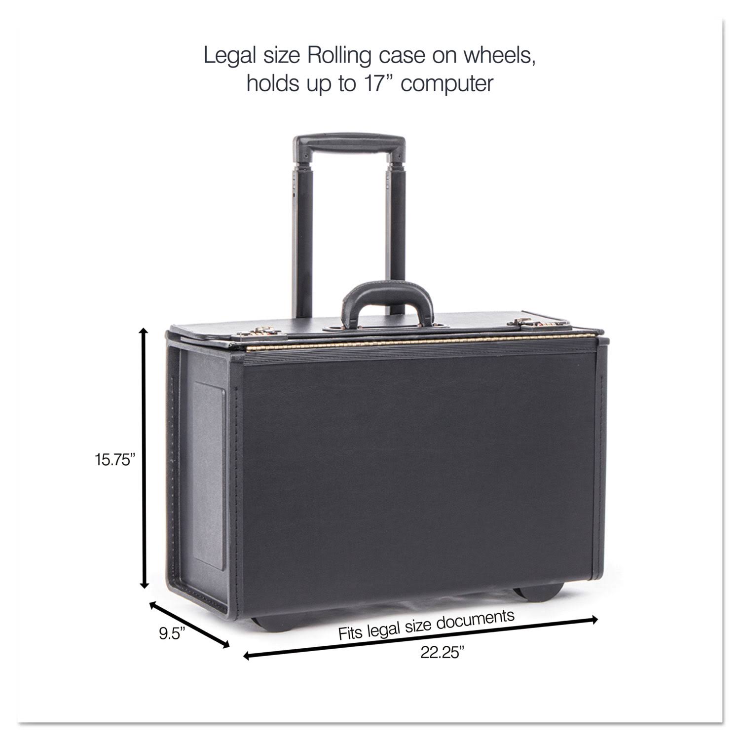 Stebco Tufide Rolling Catalog Case, 22 1/4 x 9 x 13 1/2, Black