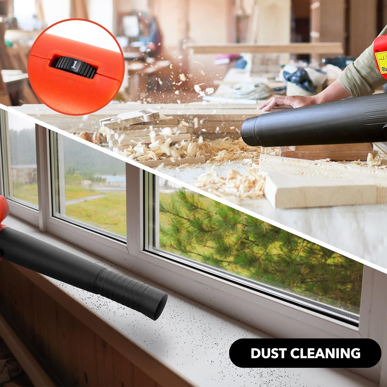 Cordless Leaf Blower 400CFM 6-Speed 150 MPH with 4.0Ah Battery & Charger Electric Handheld Leaf Blower for Lawn Care Sweeping Snow and Surface Dust Cleaning