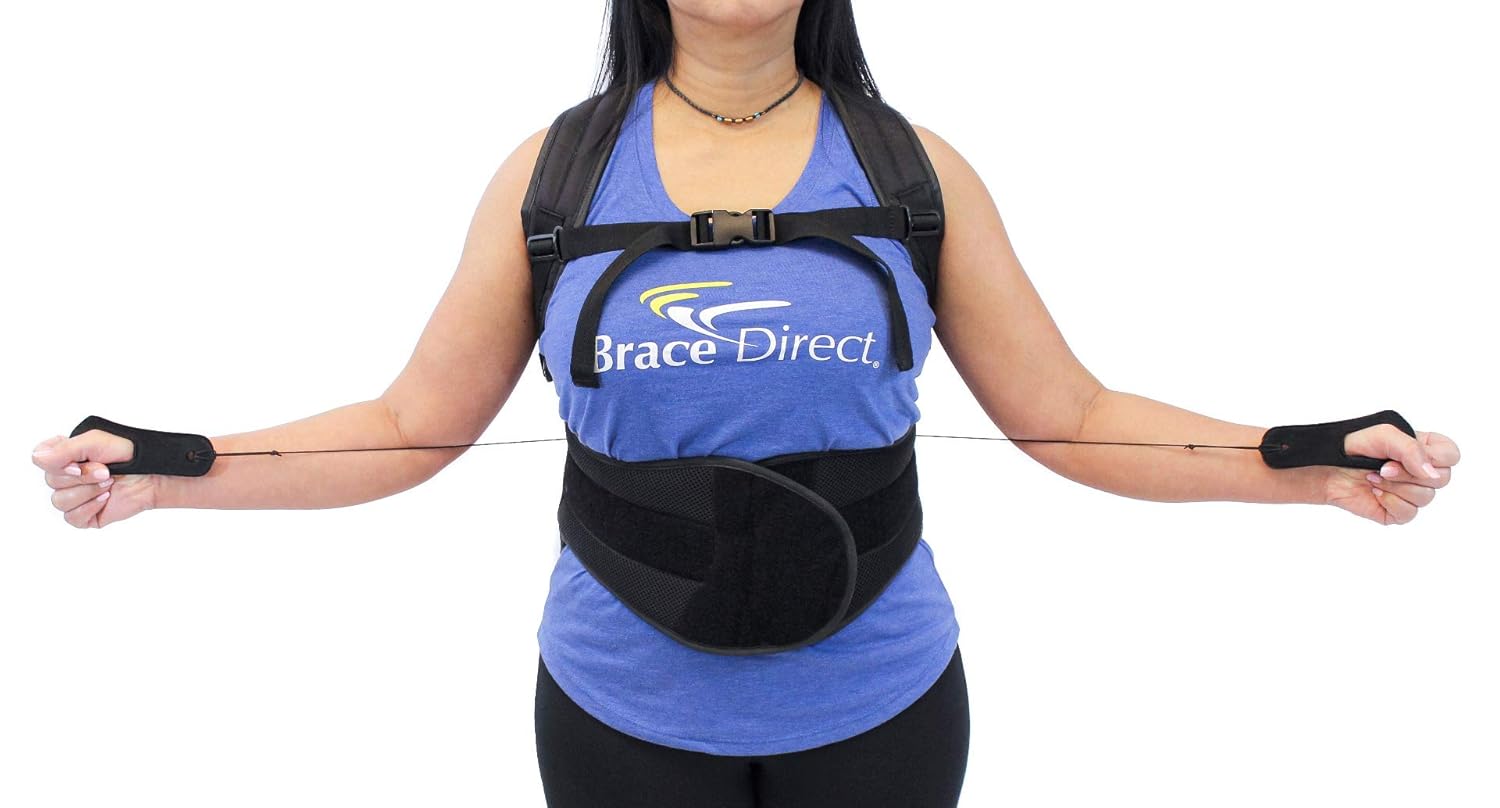 TLSO Thoracic Medical Back Brace PDAC L0456 L0457 - Pain Relief and Straightener for Fractures, Post Op, Herniated Disc, DDD and Spinal Trauma, Mild Scoliosis, Kyphosis, Osteoporosis by Brace Align (One Size)