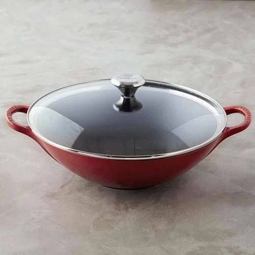 Le Creuset 5-Quart Signature Cast Iron Wok - Cerise