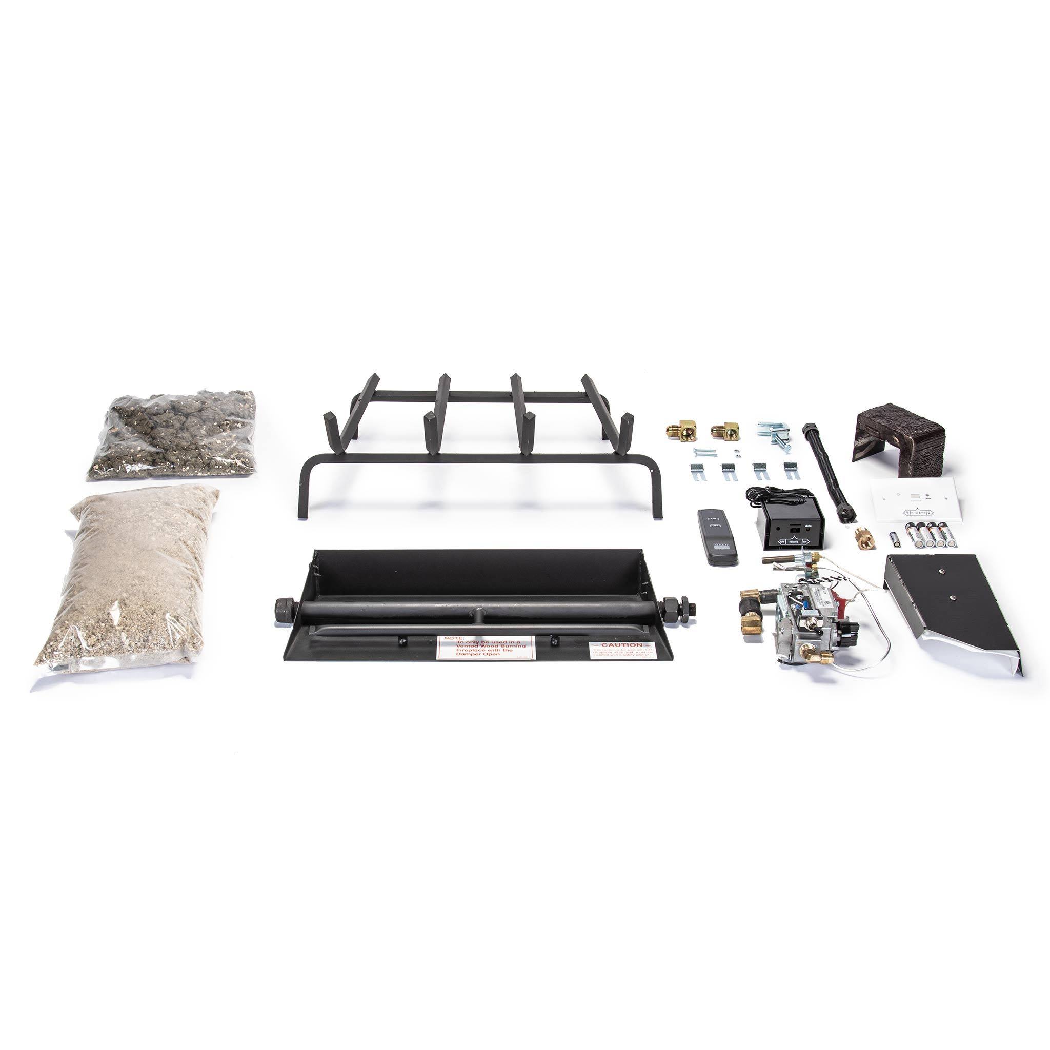 Real Fyre Vented G45 Fireplace Burner - 36x22 Propane Standing Pilot with Manual Safety Valve
