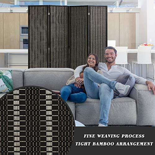 FDW Room Divider Bamboo Room Divider Wall Folding Privacy Wall Divider Wood Screen for Home Bedroom Living Room (6 Panel, Natural)