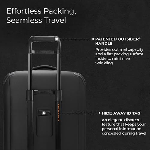 Briggs & Riley Domestic 22" Carry On Expandable Spinner - Luggage for Travel, Suitcases with Wheels, Softside Rolling Bag for Men & Women, Self-Repairing Zipper - ZDX Collection, Black