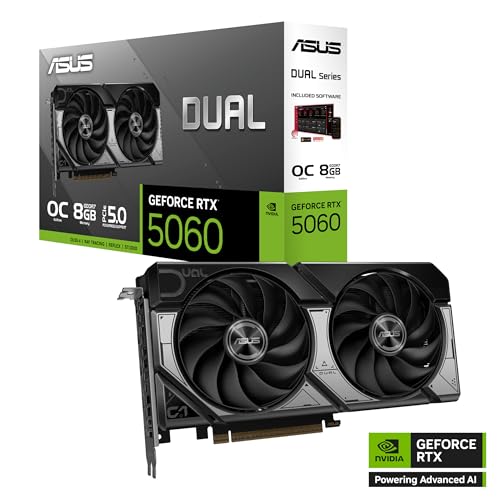 ASUS The SFF-Ready Prime GeForce RTX™ 5060 8GB GDDR7 OC Edition Graphics Card (PCIe® 5.0, 8GB GDDR7, HDMI®/DP 2.1, 2.5-Slot, Axial-tech Fans, Dual BIOS)
