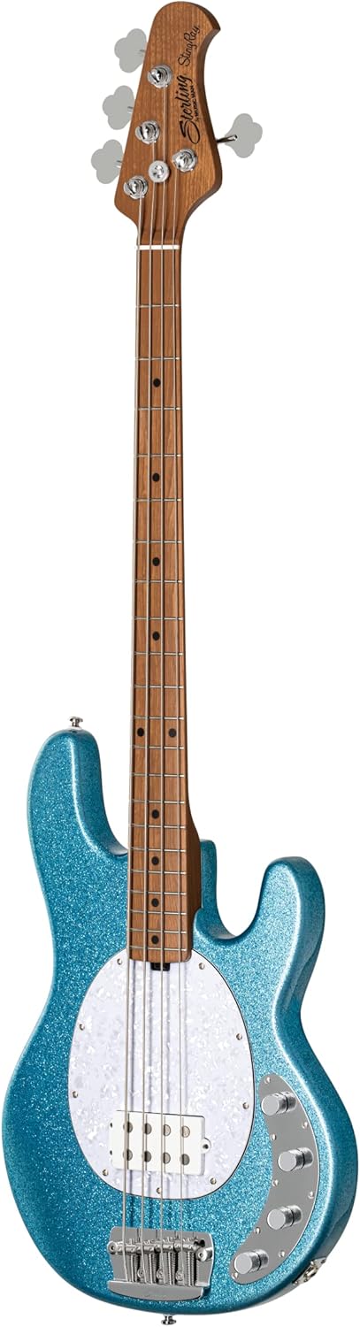 Sterling by Music Man 4 String Bass Guitar, Right, Amber (RAY34HHPB-AM-R2)