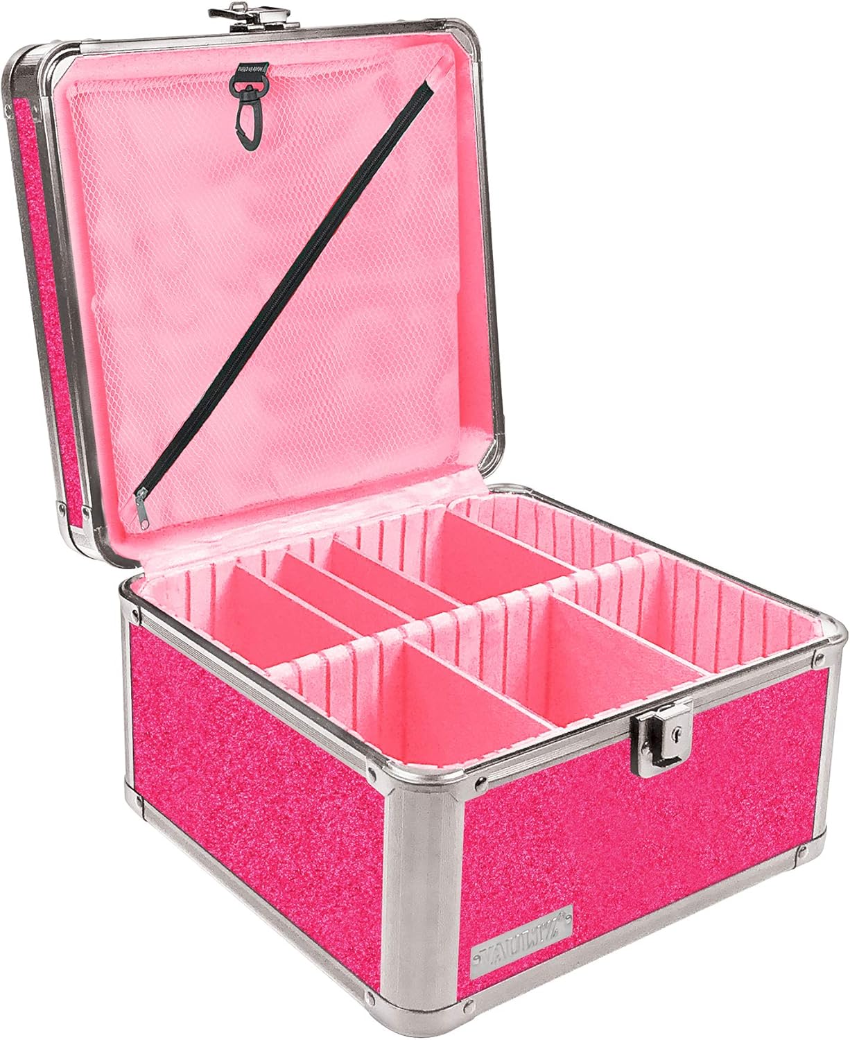 Vaultz Large Locking Storage Case with Dividers, 14 L x 9.12 H x 8.5 W Inches, White (VZ00068)