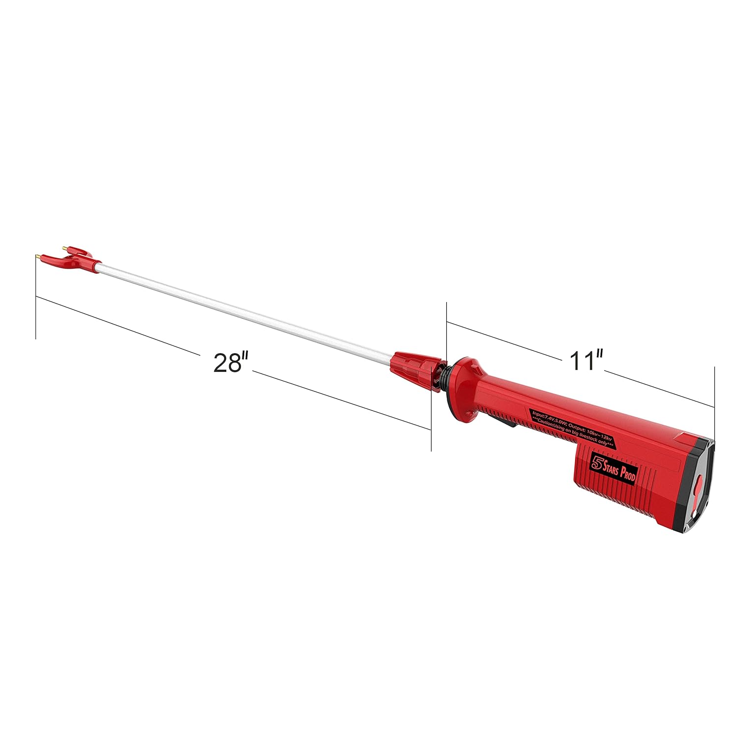 Livestock Prod Electric Cattle Prod Rechargeable Safety Animal Hot Shot with 28in. Flexible Prod Shaft for Cow Pig Cattle Goats and Big Dog