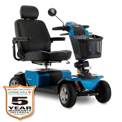 Pride Victory LX Sport Mobility Scooter, 400 Lbs. Weight Capacity, Comfort-Trac Suspension, with 5-Year Extended Warr (True Blue, 22 x 18 High Back Seat No Sliders)