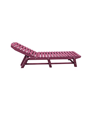 Outdoor Pool Chaise Lounge, Heavy-Duty Beach Lounger - Folding, HDPE, Recycled Poly Furniture - Reclining Lounge Chair for Patio, Deck, Beach, Cabana, or Poolside, Teal