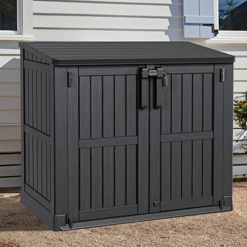 YITAHOME 8x6.2FT Outdoor Storage Shed w/o Floor, All-Weather Plastic Shed with Lockable Doors, Window & Vents, Plastic Tool Shed for Backyard, Patio, Poolside, Lawn, Gray