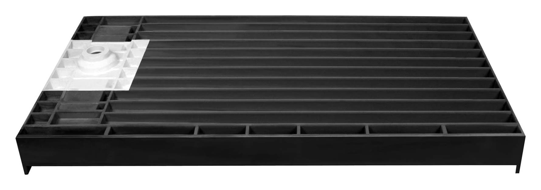 Tile Redi RT3360R-PVC-TBN 60x22 x 33x22 Single Threshold Shower Base with Drain Top