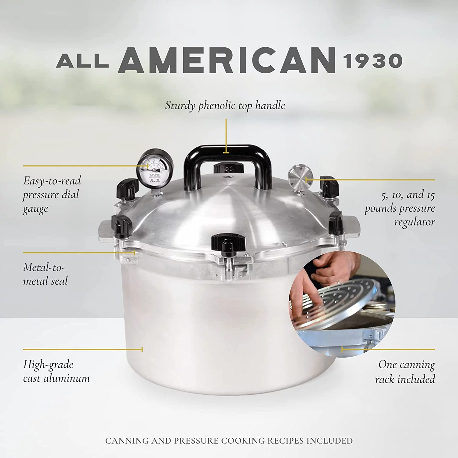 All American 1930: 15.5qt Pressure Cooker and Canner (the 915)
