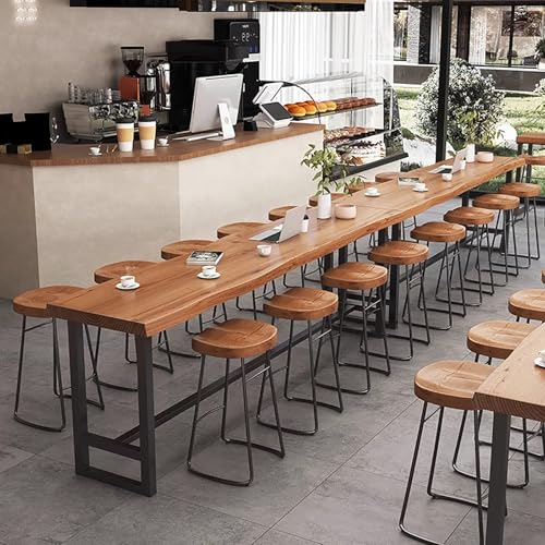 Solid Wood Bar Table Modern Pub Table Rectangle Bar Counter Table Solid Wood Bar Height Table Sofa Bar Table For Small Space Kitchen Bar Dining Table-Table Only(78.7“L x 15.7“W x 41.3“H, Brown)