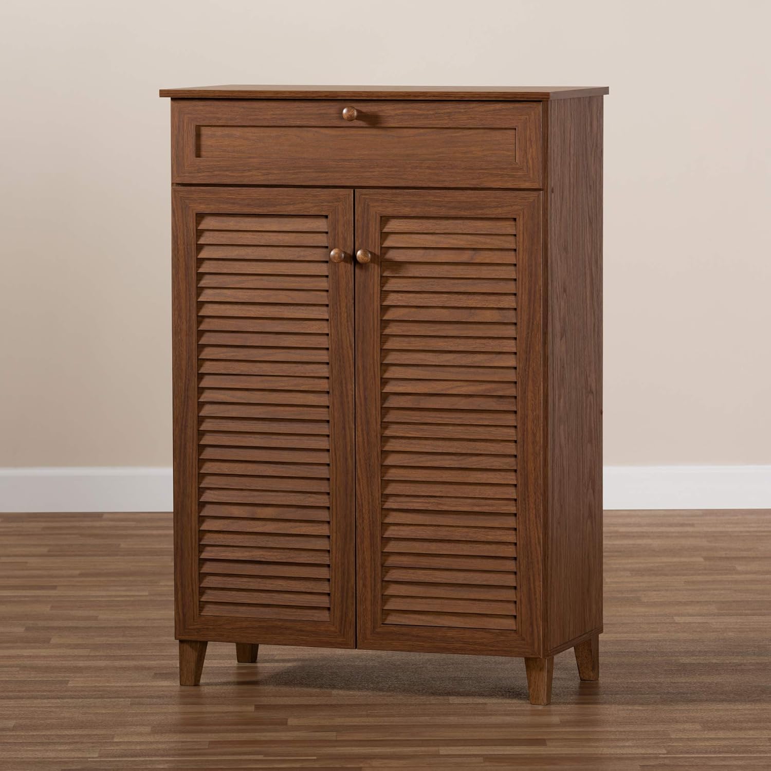 Baxton Studio Shoe Cabinets, One Size, Walnut