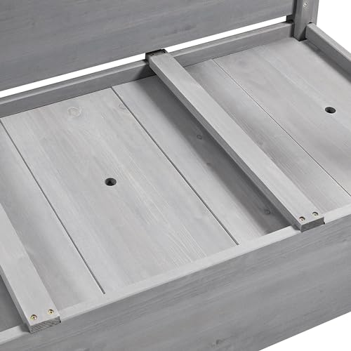Topeakmart 2-Tier Elevated Stand Raised Bed Planting Planter Bed Box for Flower Vegetable Gardening Outdoor, Gray